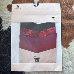 Brand New Victoria's Secret 5-Pack Seamless Thongs Floral Cats Halloween Panties